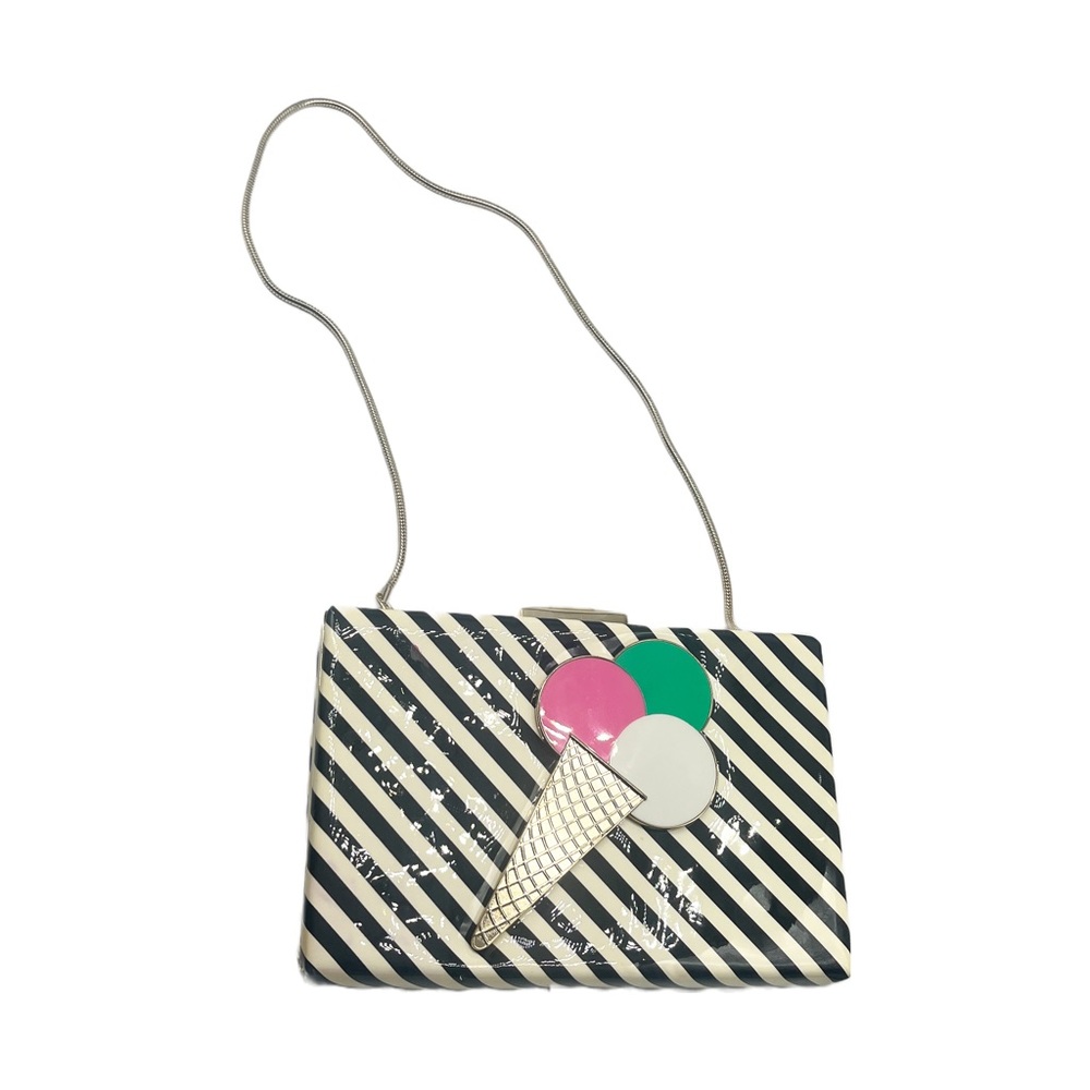 Kate Spade Ice Cream Cone Striped Black And White Cro… Gem
